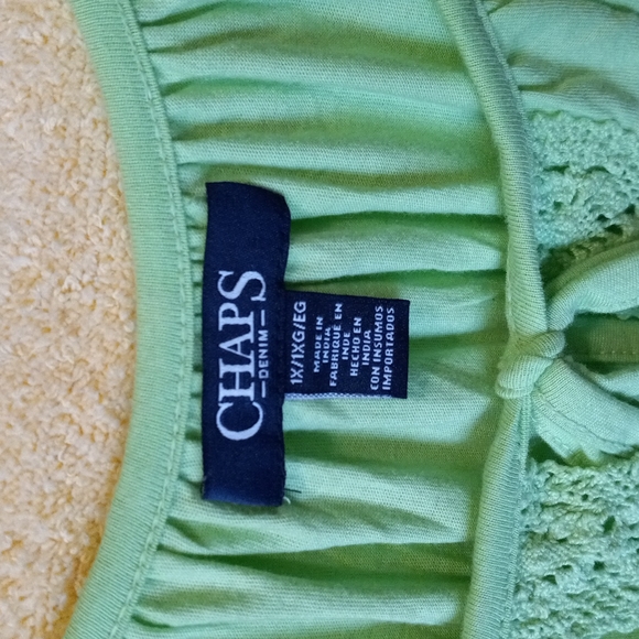 Chaps Tops Lime Green Peasant Summer Top Poshmark